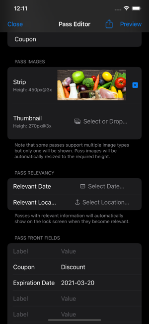 ‎MakePass: Екранна снимка с баркод към портфейла