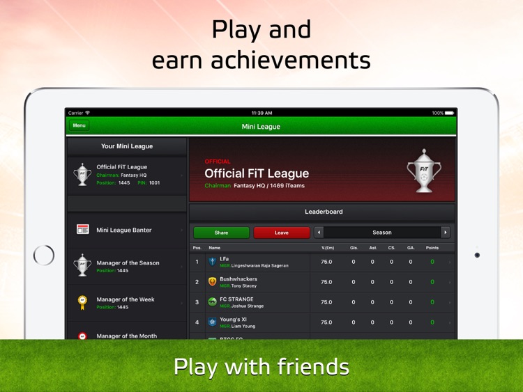 Soccerway Fantasy for iPad