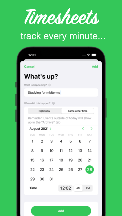 Timesheets App Screenshot