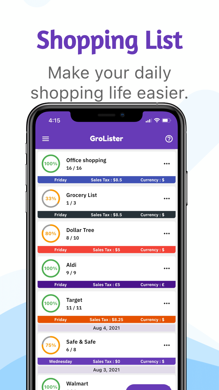 Grolister Shopping List Maker