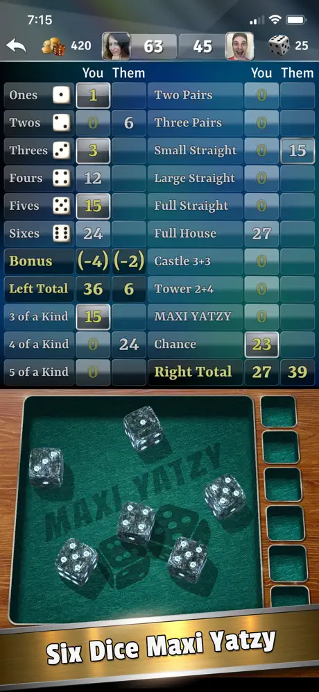 Yatzy Dice Master