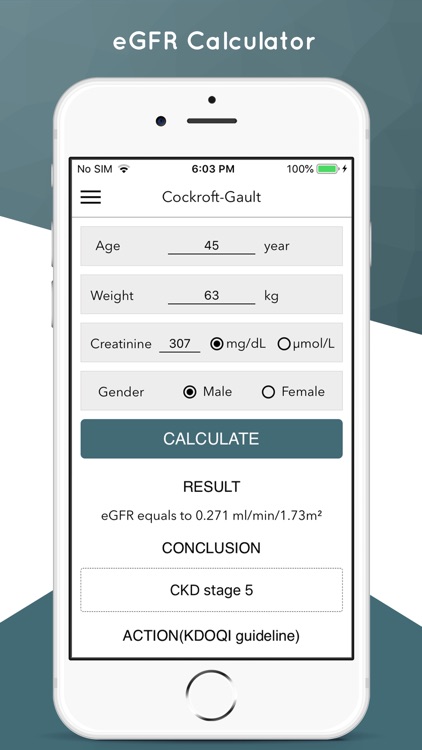 eGFR Calculator for kidney