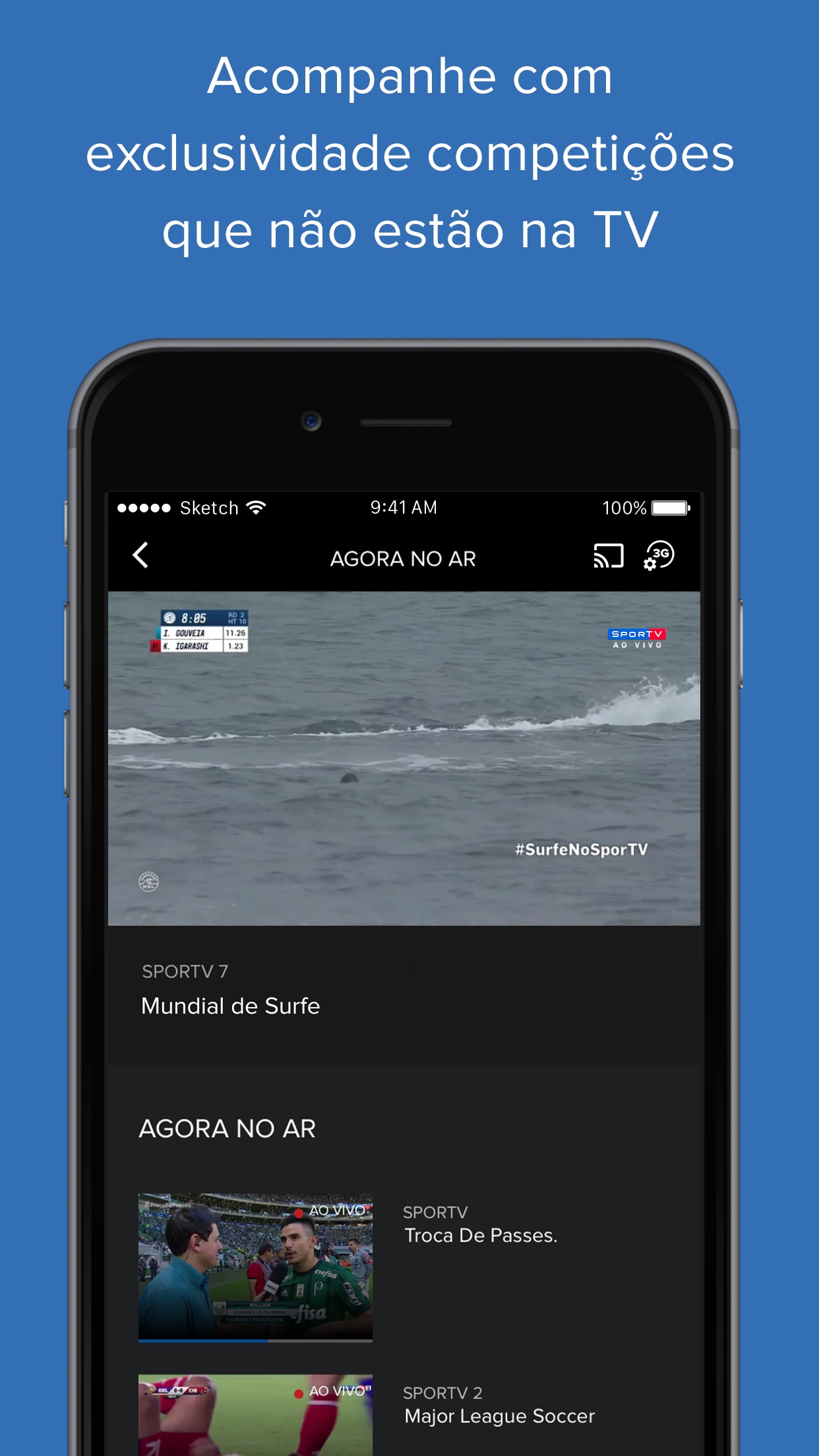 Screenshot do app SporTV Play