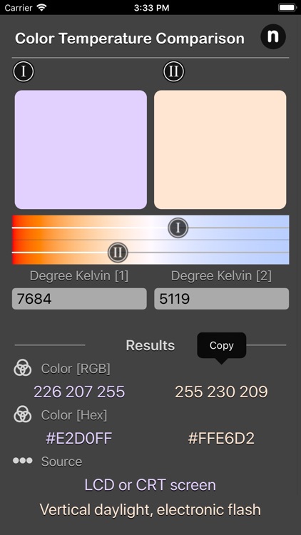Color Temperature Comparison