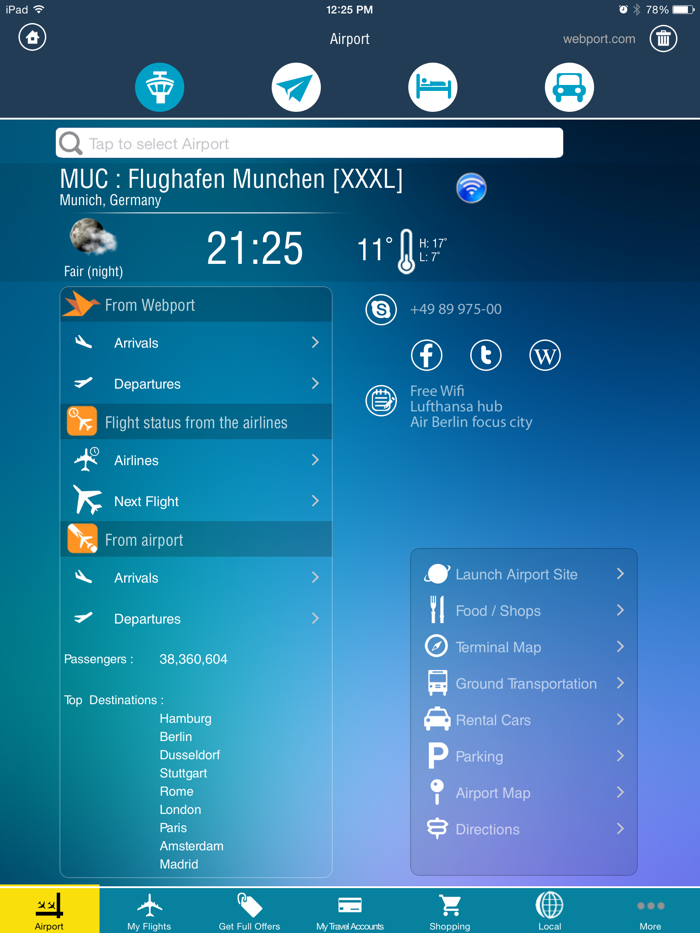 Munich Airport Info  Radar