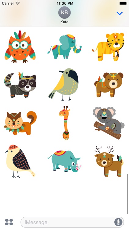 Tribal Animals Fun Stickers