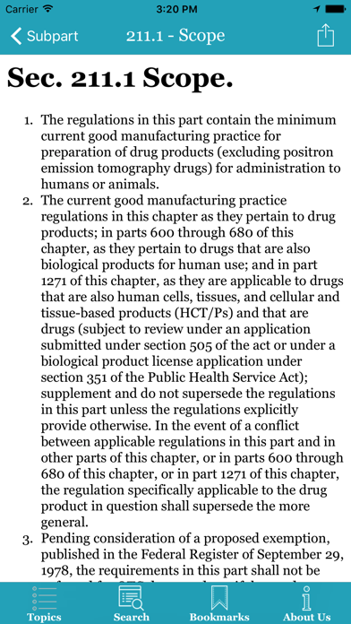21 CFR Part 211 Guide Screenshot