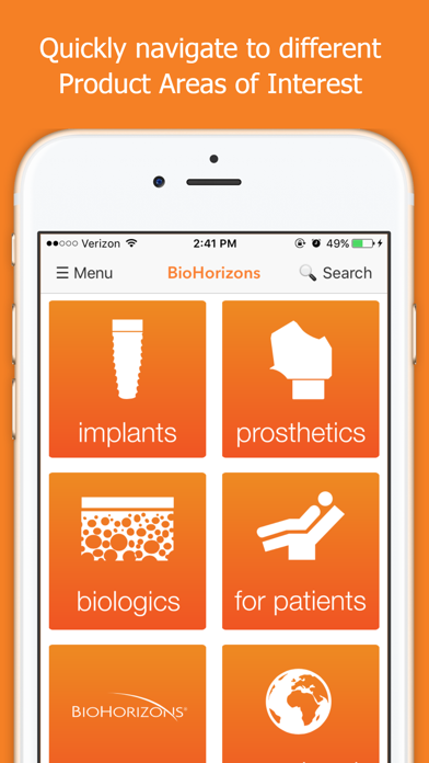 BioHorizons Mobile App Screenshot