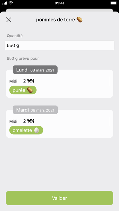 Menus - Planificateur de repas Screenshot