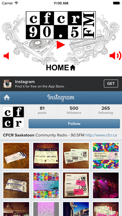 CFCR 90.5FM Saskatoon Radio Screenshot