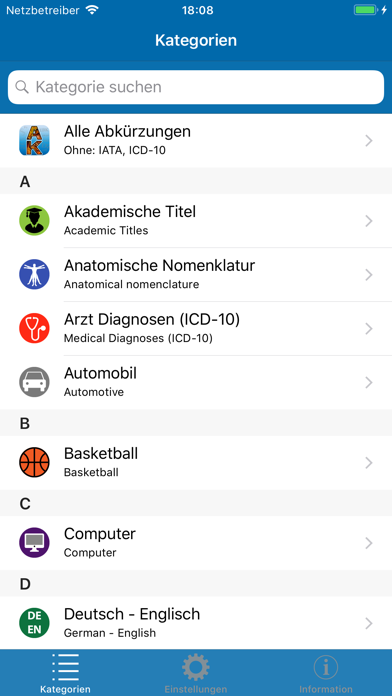 Acana Abkürzungen screenshot