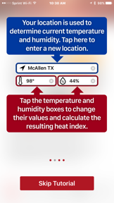 OSHA-NIOSH Heat Safety Tool screenshot