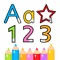 ABC 123 free and simple educational app to help your toddler learn phonics and write alphabet, numbers and geometry