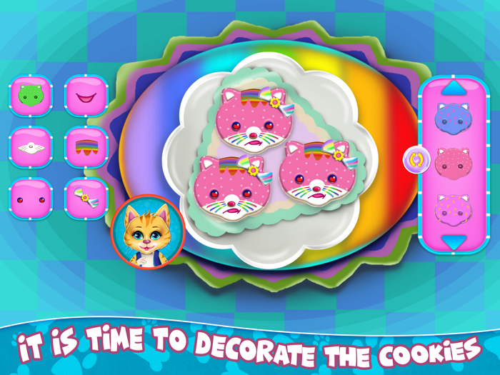 Sweet Rainbow Kitty Cookies