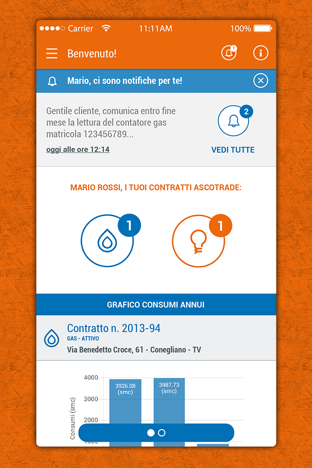 Bluemeta App gas e luce