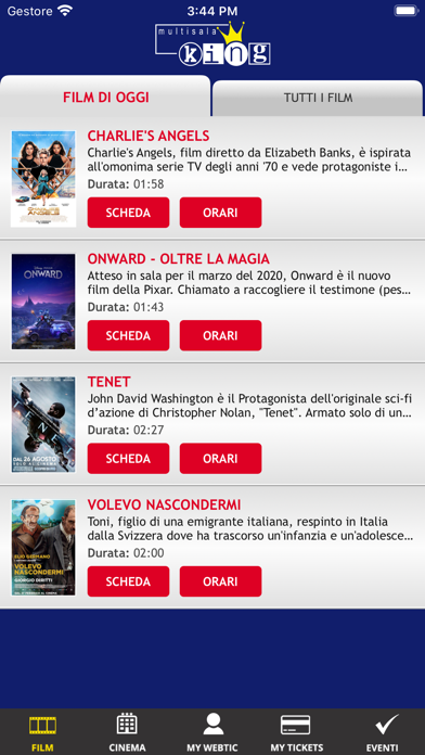 Screenshot #1 pour Webtic Multisala King Cinema