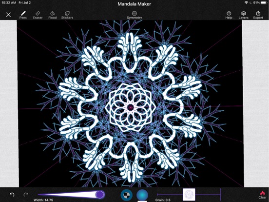 Mandala Maker: symmetry doodle iPad app afbeelding 7