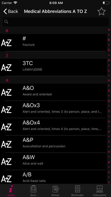 Medical Abbreviations Acronyms screenshot 9 of 10