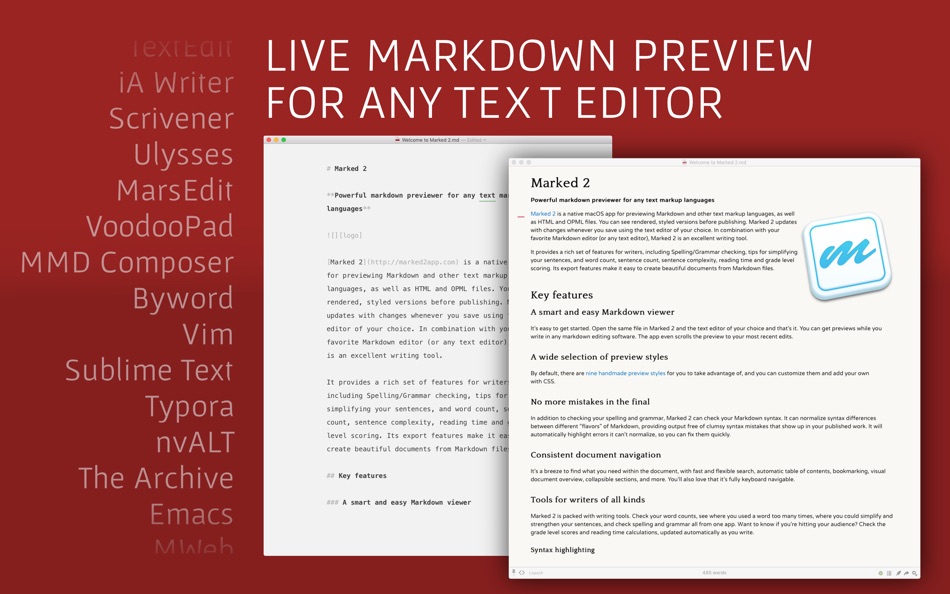 #1. Marked 2 - Markdown Preview (macOS) 게시자: Brett Terpstra