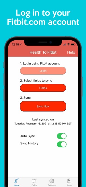 Sync For Apple Health > Fitbit im App Store