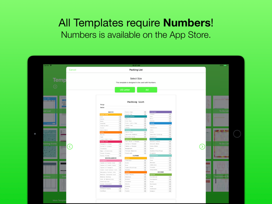 Templates for Numbers (Nobody) iPad screenshot 4 - Productivity app