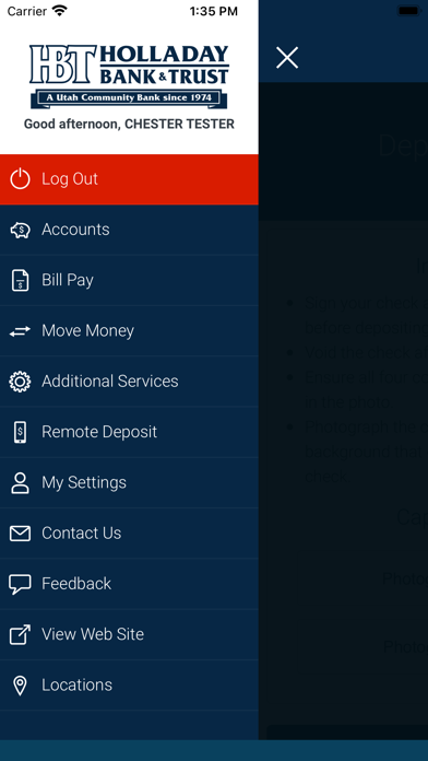 Holladay Bank & Trust Screenshot