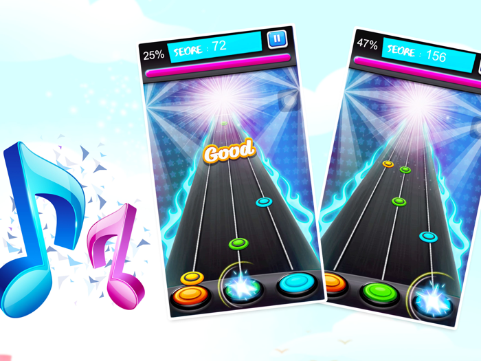 滚动的音符 - 节奏打点大师动作闯关小游戏