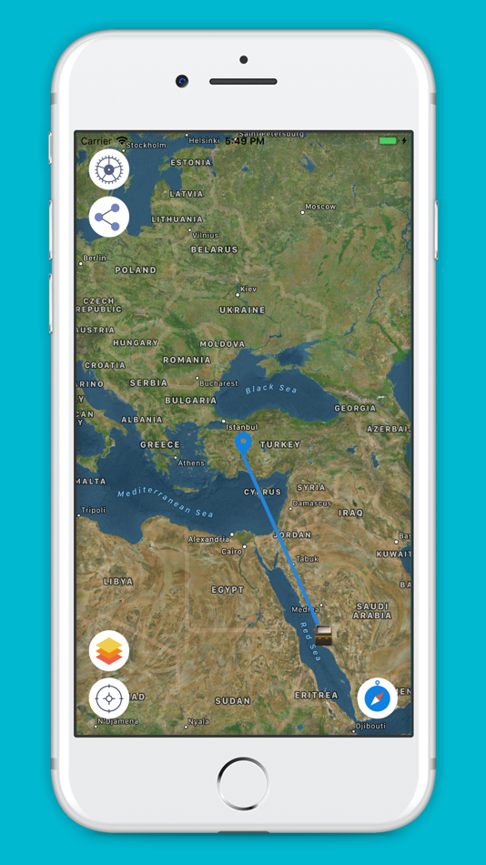 #3. Qibla Compass - Map (iOS) 由: Ferdi Kiziltoprak