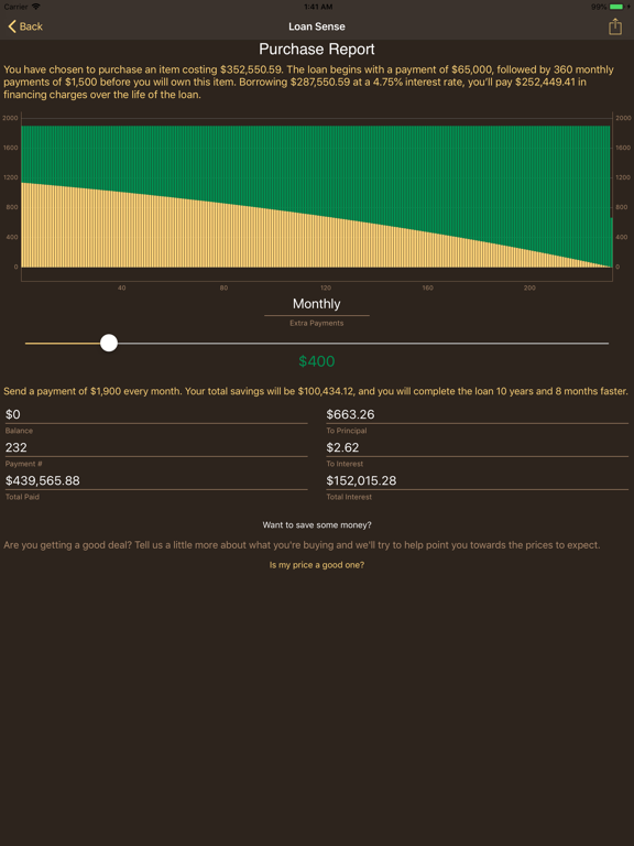 Loan Sense iPad screenshot 4 - Finance app
