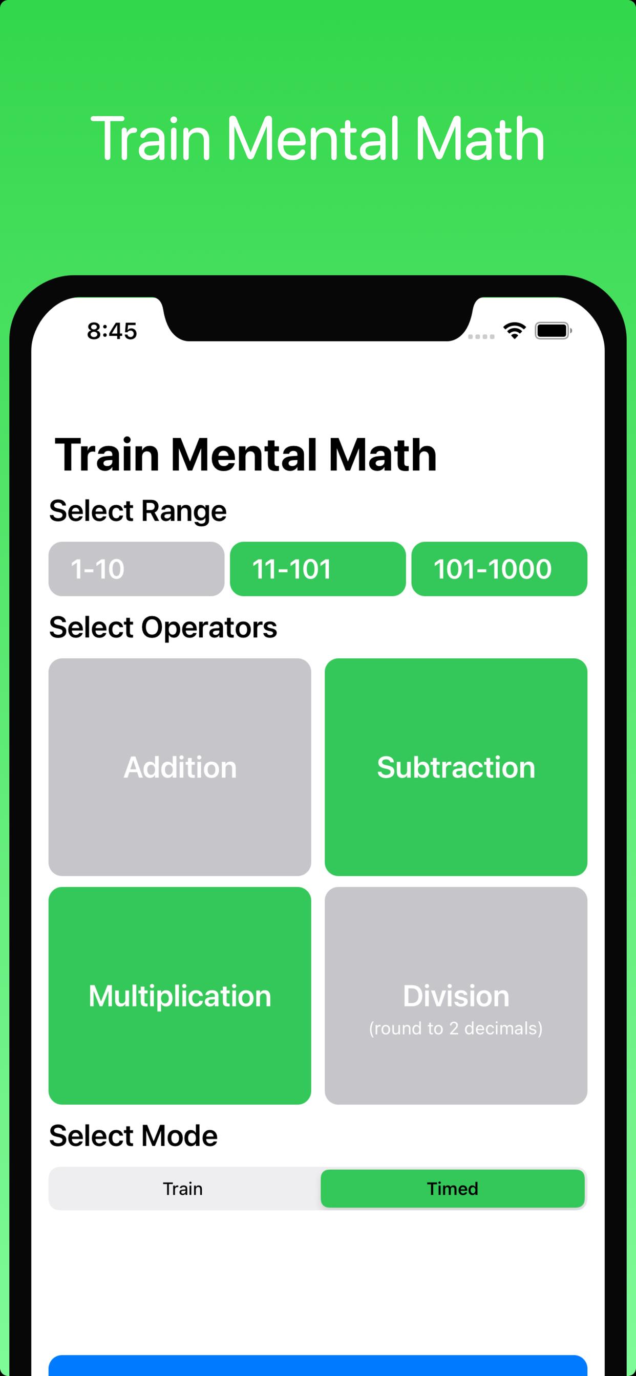 Mental Math Training: 1x1