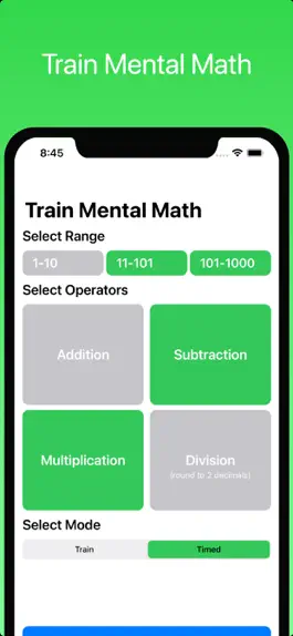 Game screenshot Mental Math Training: 1x1 apk