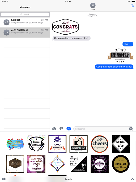 Screenshot #4 pour Animated Congrats Stickers