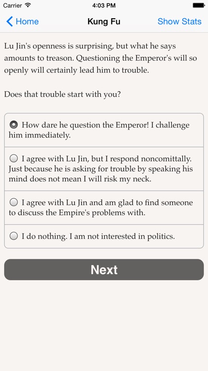 Choice of Kung Fu