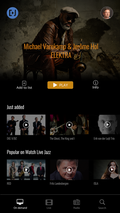 Watch Live Jazz Screenshot