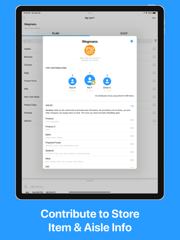 MealMap:Grocery Lists By Store iPad screenshot 4 - Productivity app