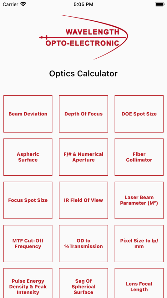 #1. Wavelength Optics Calculator (iOS) 由: Wavelength Opto Electronic