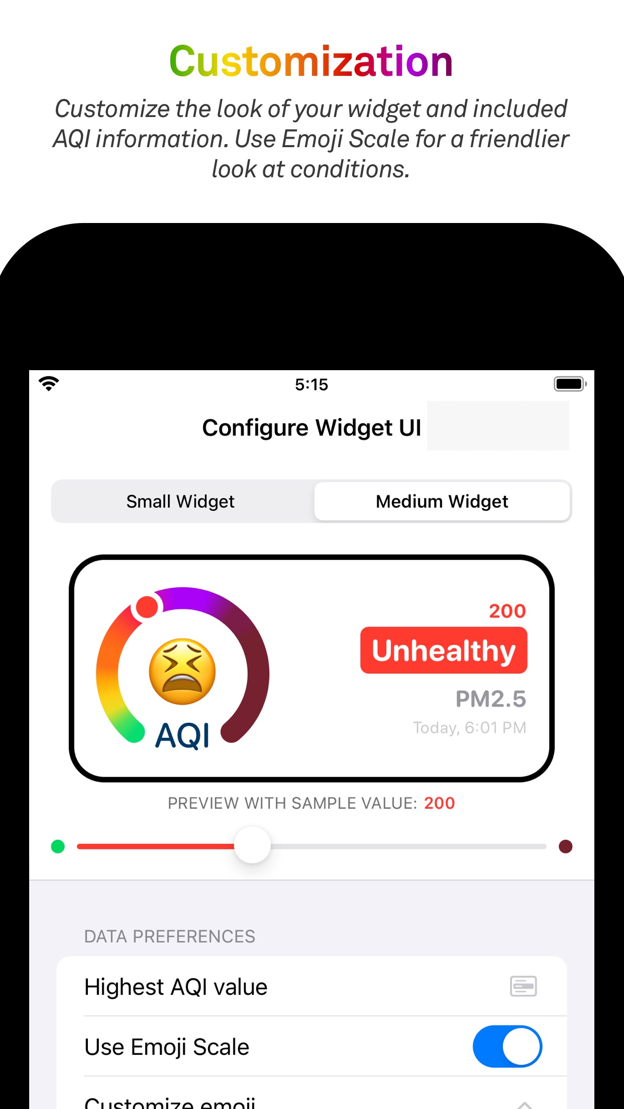 Screenshot do app Breathable Air Quality Widget