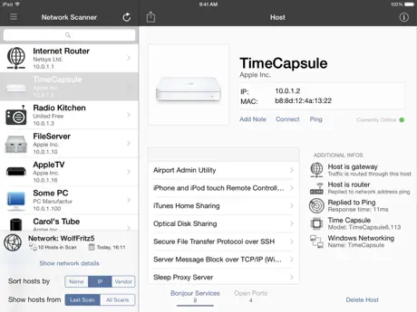 iNet for iPad Network Scanner