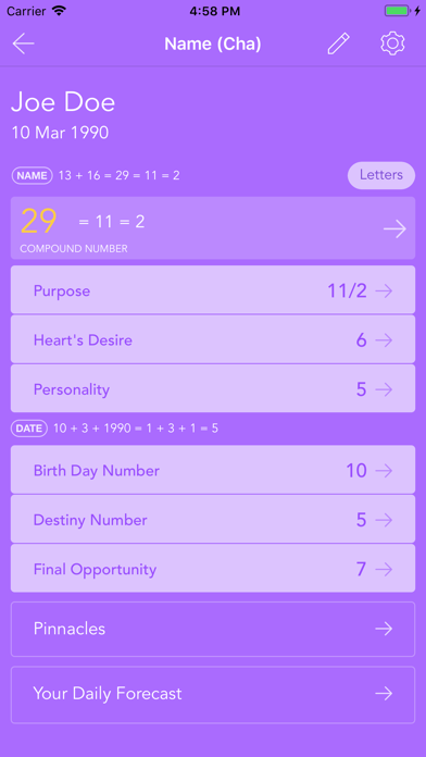 Pocket Numerology Pro Screenshot