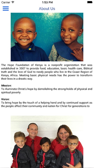 The Hope Foundation of Kenya Screenshot