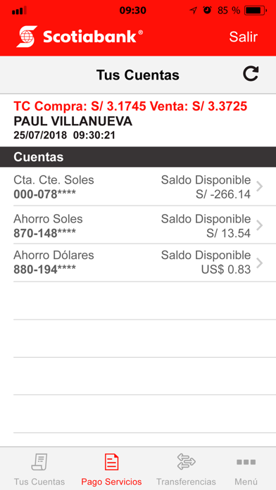 Scotiabank Empresas, Perú Screenshot