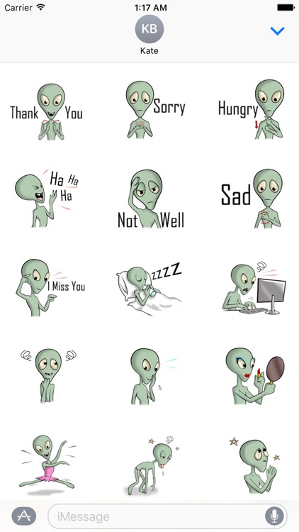 Green Alien Alienmoji Sticker