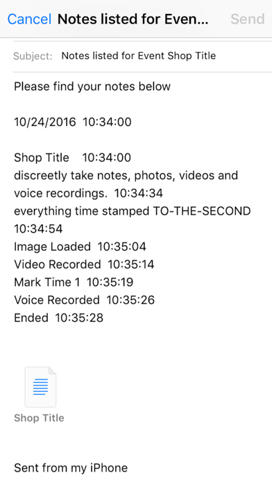 Shop It Timer Notes Screenshot