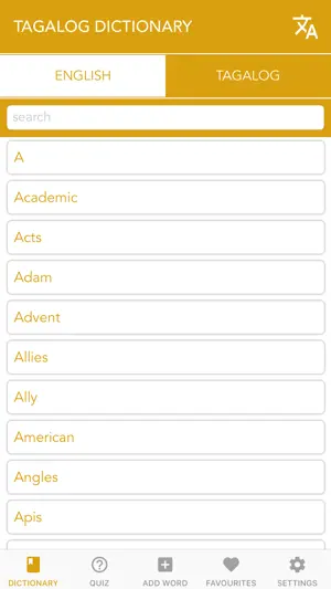 Tagalog Dictionary & Translate screenshot 1