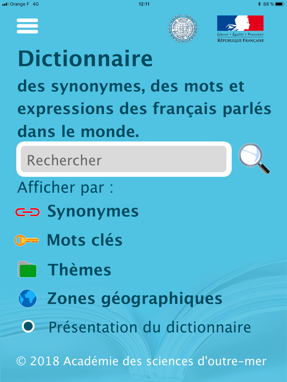 Dictionnaire Francophonie iPad screenshot