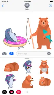 happy shark and bear emoji iphone screenshot 2
