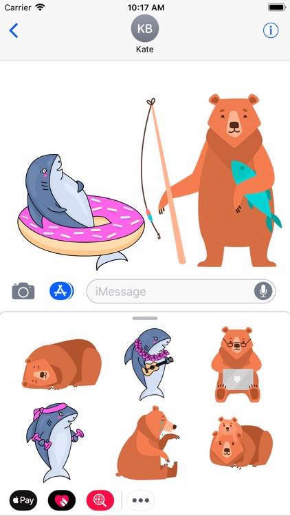Happy Shark and Bear emoji