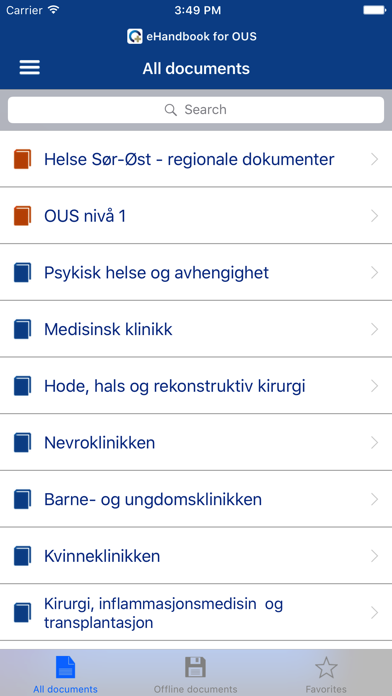 eHåndbok - OUS Screenshot