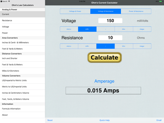 Screenshot #4 pour Ohms Law for Power EduCalc