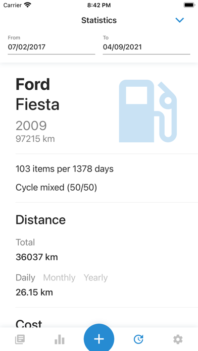 ReFuel - Mileage and fuel log Screenshot